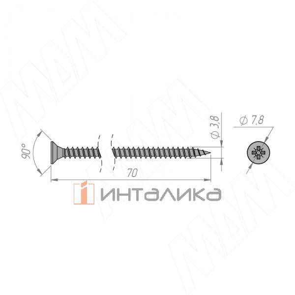 Саморез с потайной головкой под крест, 4х70 (500 штук) – 3