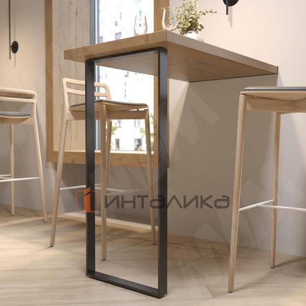 Дижон опора для стола П-образная, 50х10, 445х1040 (+10 мм), черный (RAL 9005, муар) – 5