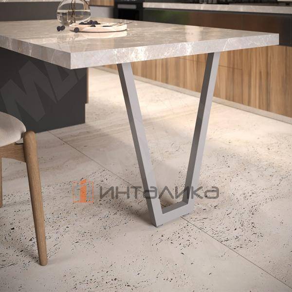 Сальта опора для стола V-образная, 40х40, H715+10 мм, хром матовый, 1шт. – 5