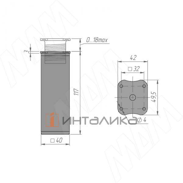 Опора декоративная Н120+18мм черный матовый – 2