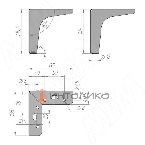 Опора декоративная Н135мм черный матовый (FIX024.135.BL) – 2