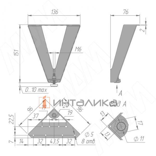 Опора декоративная Н150+10мм белый матовый (ADJ17.150.WHT) – 4