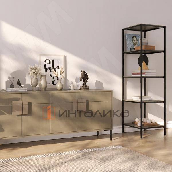 Каркас стеллажа напольного 500x1760x450 (5 полок), черный (RAL 9005, муар) (MF.31.50x176x45.BLC) – 3