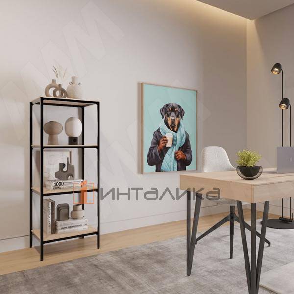 Каркас стеллажа напольного 500x1360x450мм (4 полки), черный (RAL 9005, муар) (MF.31.50x136x45.BLC) – 3