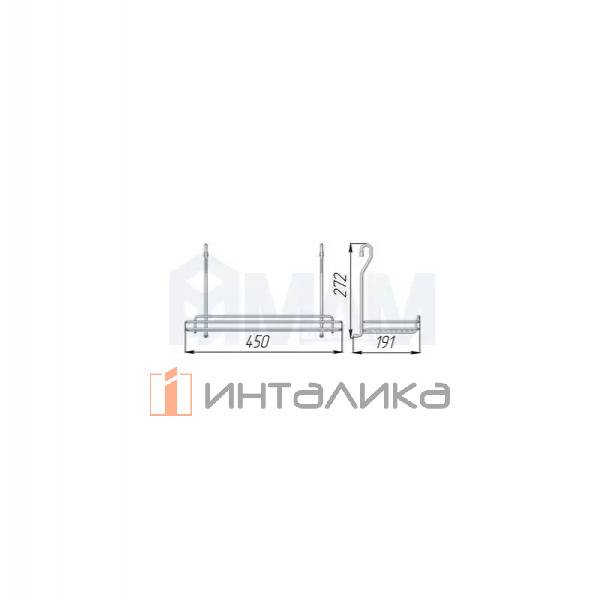 Полка одинарная с длин.креплениями мат.хром (CT9865CO) – 2