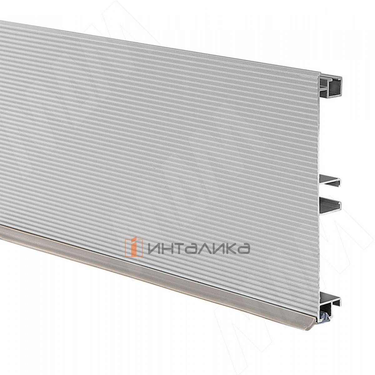 Цоколь алюминиевый (высота 100, длина 4000 мм), алюминий матовый рифленый (30.400.MR.00)