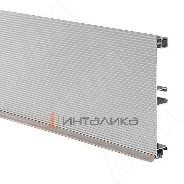 Цоколь алюминиевый (высота 100, длина 4000 мм), алюминий матовый рифленый (30.400.MR.00) – 1