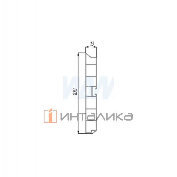 Цоколь пластиковый (высота 100, длина 4000 мм), титан крацованный (10.0479 4M) – 2