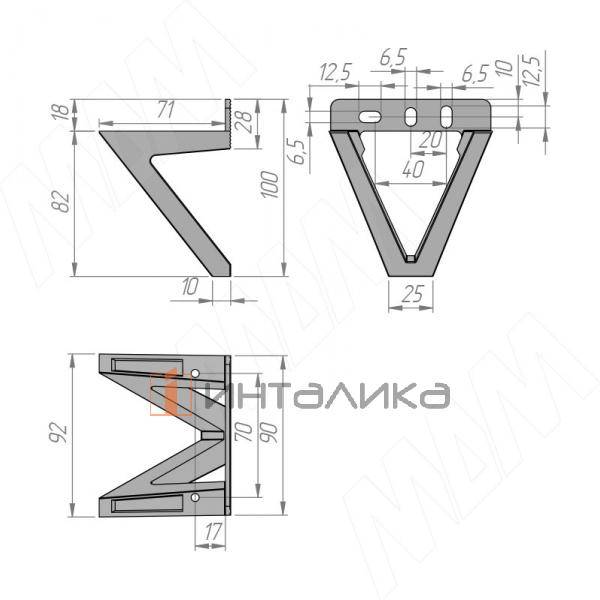 LA FISSA Менсолодержатель для деревянных полок, черный матовый (LAFISSA.7105.1917) – 3
