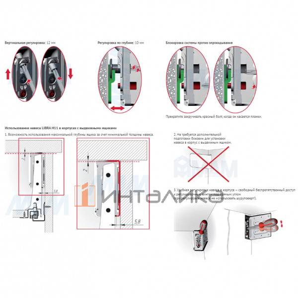 LIBRA H11 Мебельный навес для коробов нижнего яруса с предустановленными футорками и винтами, правый – 9