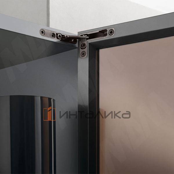 AIR комплект скрытых петель (90/105) с плавным закрыванием на один фасад, титан – 5