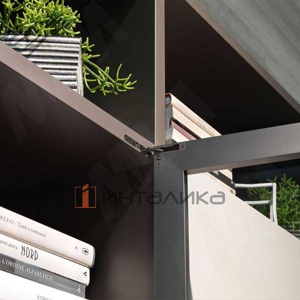 AIR комплект скрытых петель (90/105) с плавным закрыванием на один фасад, титан – 7