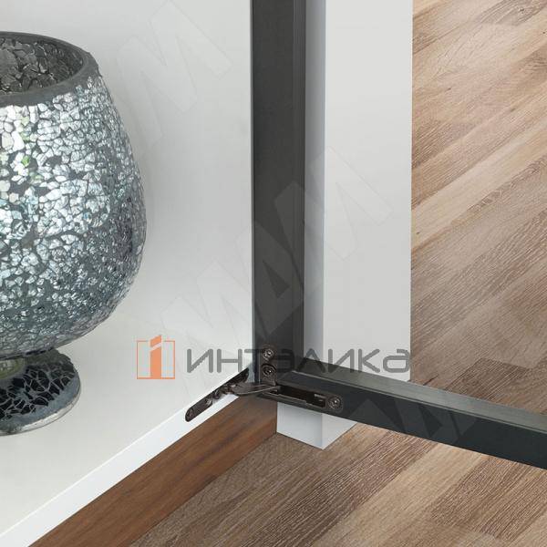 AIR комплект скрытых петель (90/105) с обратной пружиной для открывания от нажатия на один фасад, титан – 3