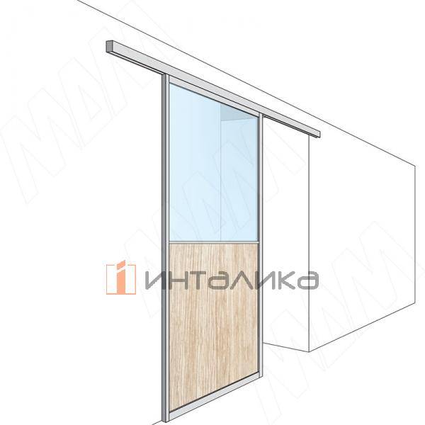 PS65 Направляющая одинарная верхняя, серебро, L-3000 – 2