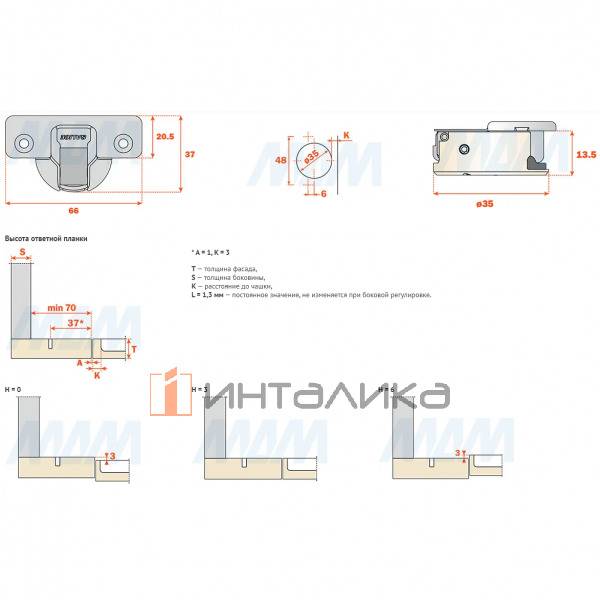 SILENTIA+ петля с доводчиком (амортизатором) прямая (180/110) – 3