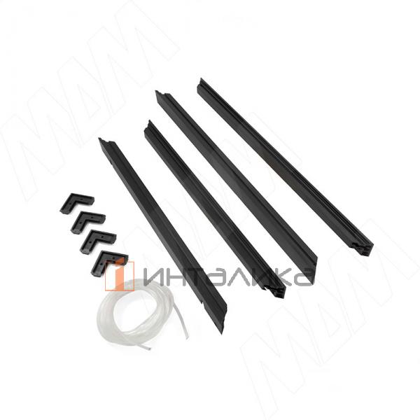 VERTIKO Алюминиевая полка 600х500х35 мм, с уголками и уплотнителем, черный – 2