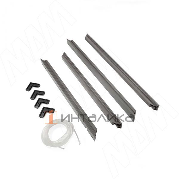 VERTIKO Алюминиевая полка 600х500х35 мм, с уголками и уплотнителем, графит – 2