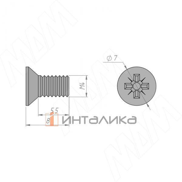 Винт с потайной головкой под крест, M4x8, золото – 2