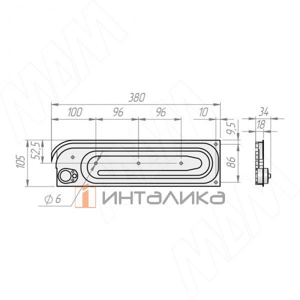 Коллектор для жалюзи, белый, 380х105, Н-1282 – 2