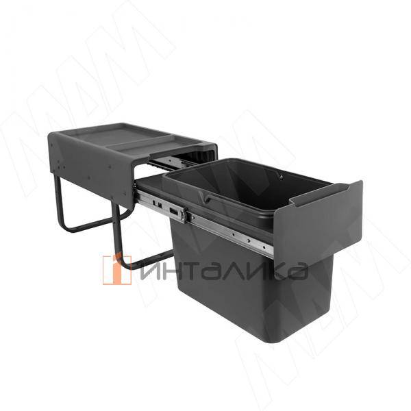 EASYBOX F30 Корзина встраиваемая для мусора выдвижная с доводчиком и крышкой-полкой, объём 19 (1x19) – 2