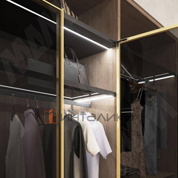 SECRET MAXI Профиль рамочный узкий, золото брашированное (анод), L-3000 – 2