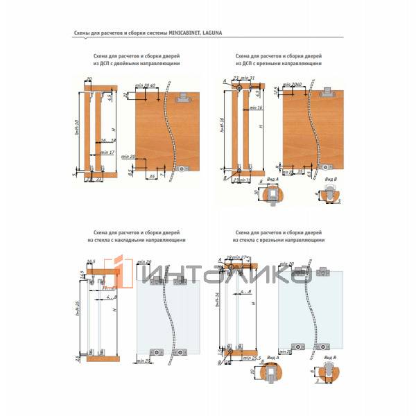 Набор MINICABINET для 2 дверей, врезной профиль, G15, T16, L2750, серебро – 3