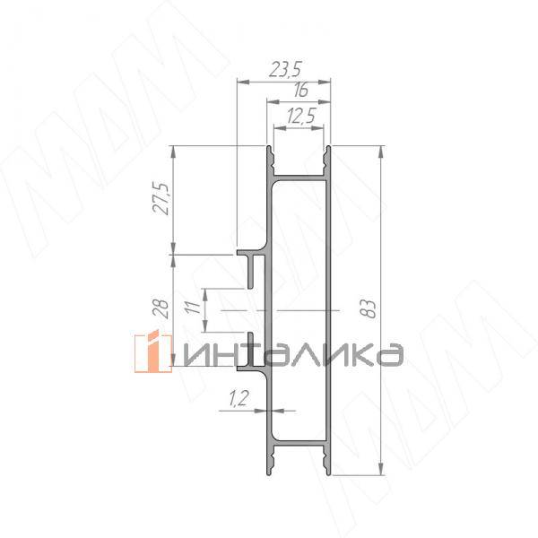 GOLAFLATE Универсальная профиль-ручка, графит (краска), L-4200мм – 3