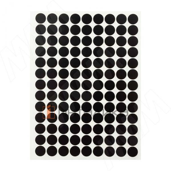 Заглушка самоклеящаяся, D13 мм, черный, гладкая (Kr 0190), 117 шт. – 2