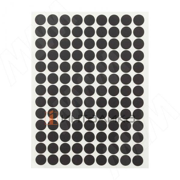 Заглушка самоклеящаяся, D13 мм, антрацит, шагрень (Kr 0164), 117 шт. – 2