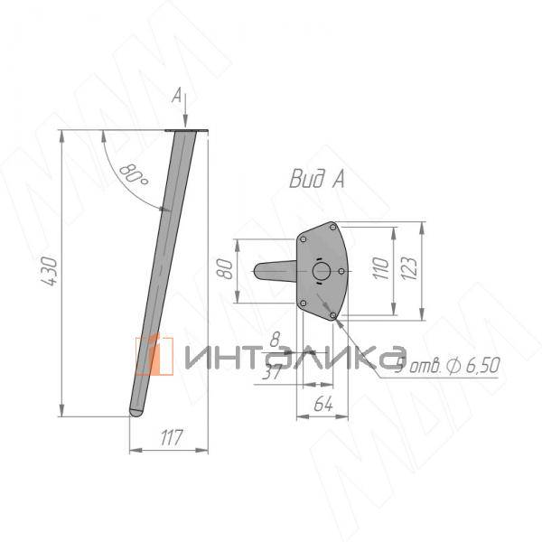 CONE опора для стола конусная, 123х430 мм, белый матовый – 5