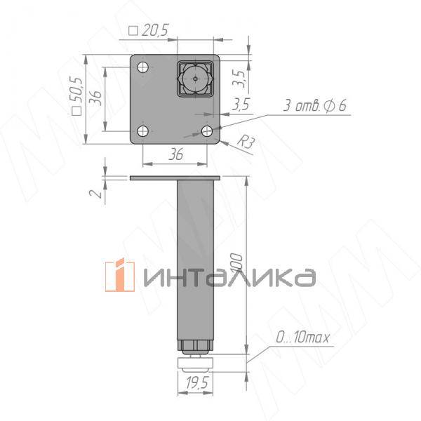 Опора декоративная Н100+10мм золото матовое – 3