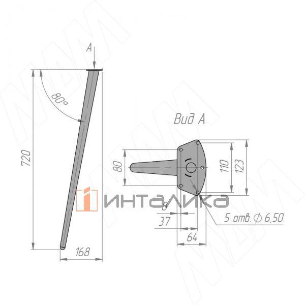 CONE опора для стола конусная, 123х720 мм, белый матовый – 5
