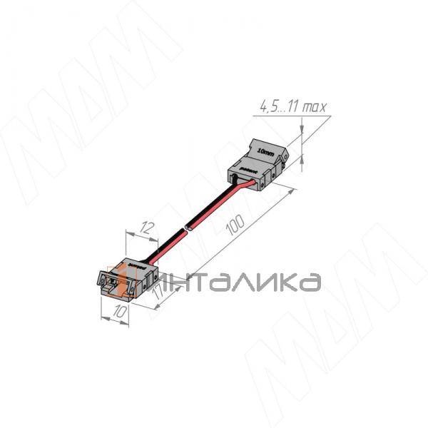 Коннектор для ленты COB и SMD, 10 мм, провод 100 мм, IP20 – 3