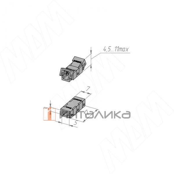 Коннектор для ленты COB и SMD, 5 мм, стык в стык, IP20 – 3