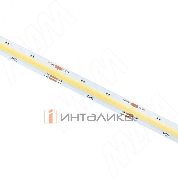 CCT COB Светодиодная лента, 640 диодов, 24V, 5 м, CRI 90, теплый белый - холодный белый 2700-6500К, IP20, 16W/1м – 2
