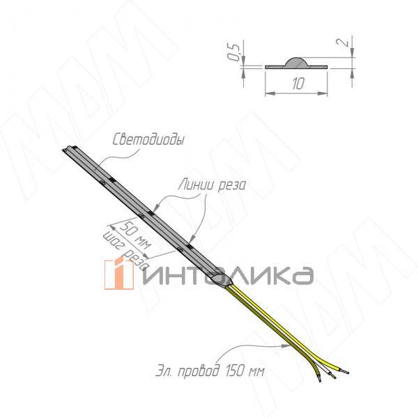 CCT COB Светодиодная лента, 640 диодов, 24V, 5 м, CRI 90, теплый белый - холодный белый 2700-6500К, IP20, 16W/1м – 4