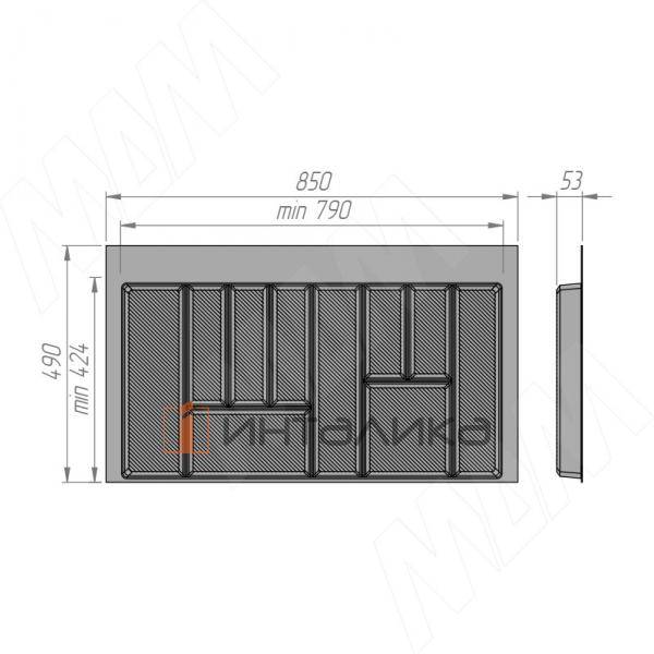 FORMA лоток для столовых приборов для ящика c фасадом 900мм, цвет графит матовый – 4