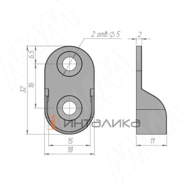 Штангодержатель для овальной штанги, никель – 2