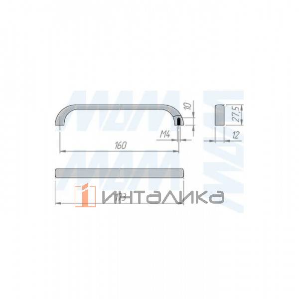 Ручка-скоба 160мм никель матовый – 2