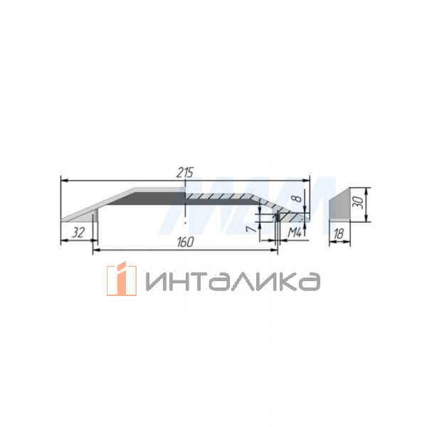 Ручка-скоба 160мм никель матовый – 2