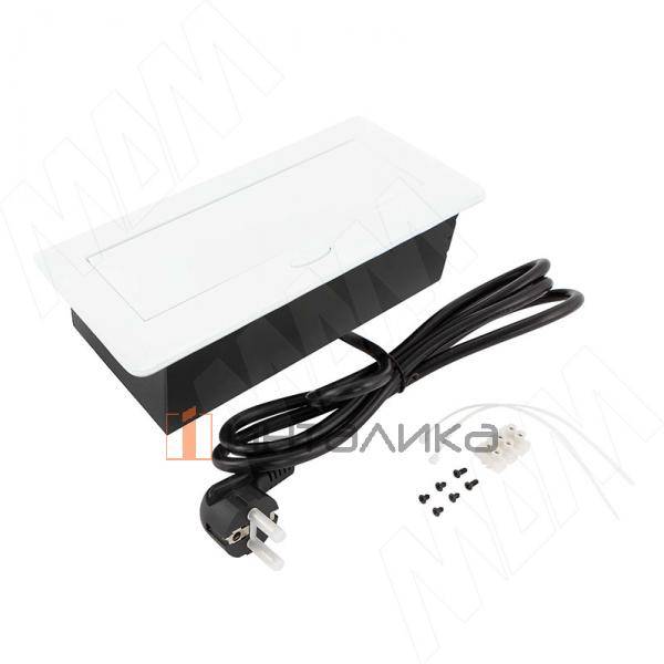 Выдвижной блок розеток, 265*118 мм, 2 розетки, 1 USB type-A, 1 USB type-C, белый – 2