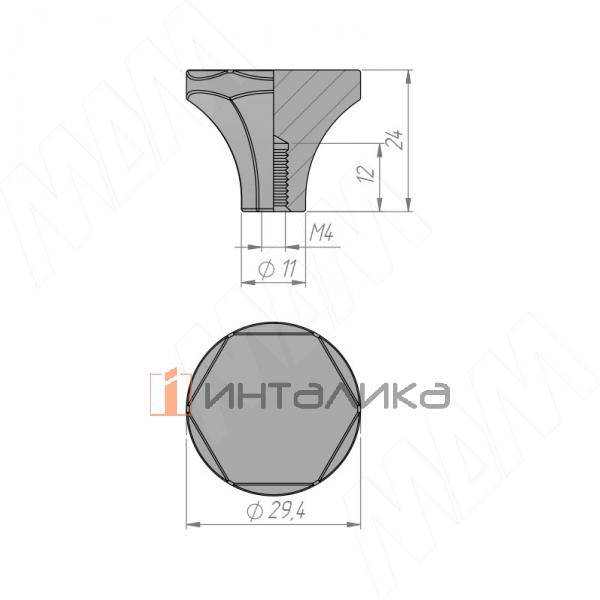 Ручка-кнопка хром матовый D30мм – 4