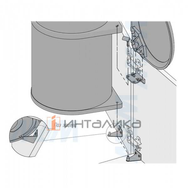 TWIST  Ведро для мусора подвесное 14л с крышкой, с крепежом, цвет черный, нерж.сталь – 9