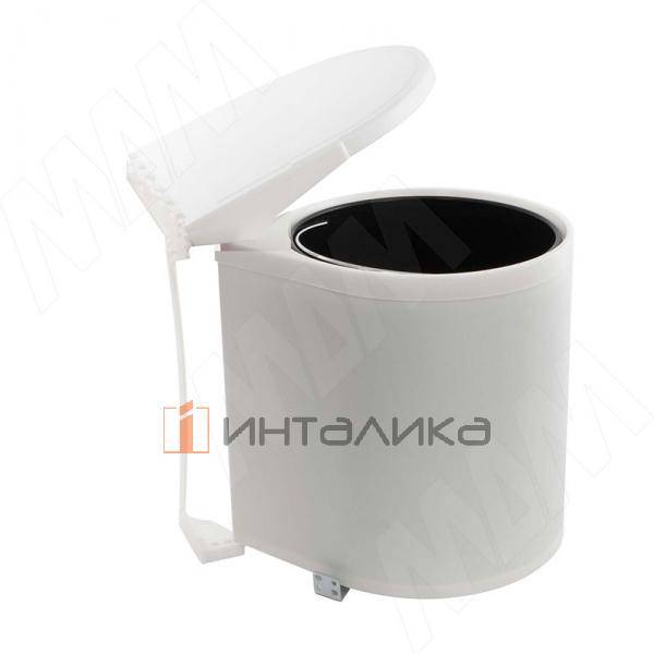 TWIST  Ведро для мусора подвесное 12л с крышкой, с крепежом, цвет белый – 2