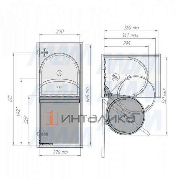 TWIST  Ведро для мусора подвесное 12л с крышкой, с крепежом, цвет белый – 6