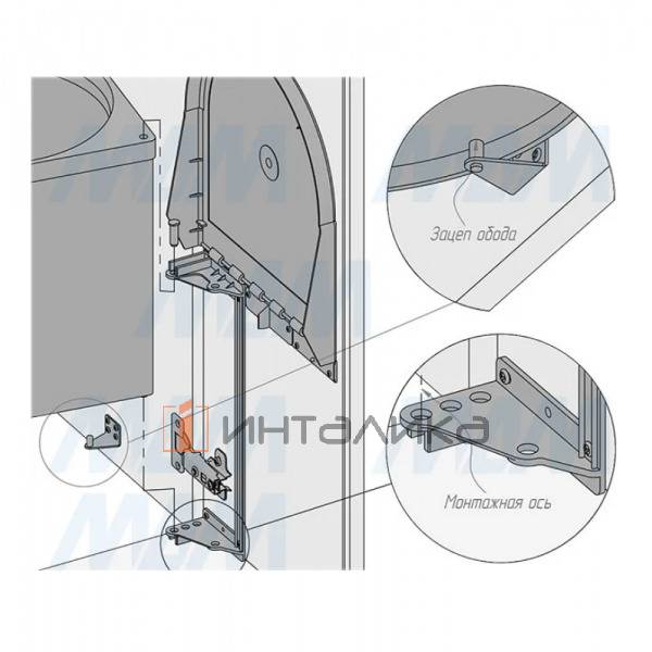 TWIST  Ведро для мусора подвесное 12л с крышкой, с крепежом, цвет белый – 8