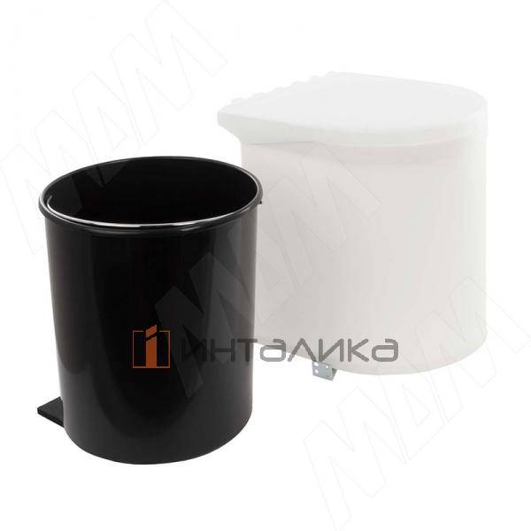 TWIST  Ведро для мусора подвесное 12л с крышкой, с крепежом, цвет белый – 3