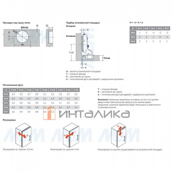 HARMONY PRO петля с амортизатором вкладная (90/105), стандартная, никель – 6
