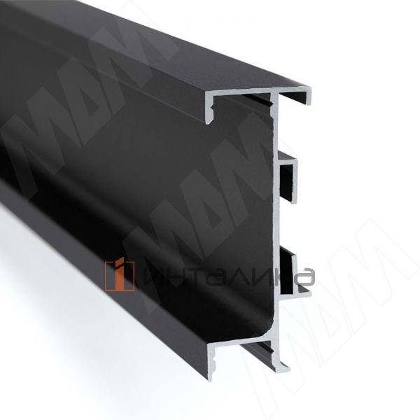 GOLIGHT Универсальная профиль-ручка под столешницу, под светодиодную ленту, черный матовый (анод), L-4200мм – 2