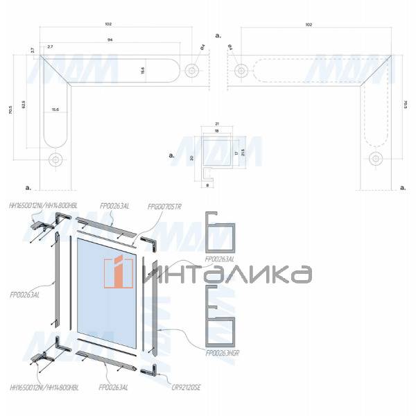 SECRET MAXI Комплект уголков для сборки рамочного профиля – 5